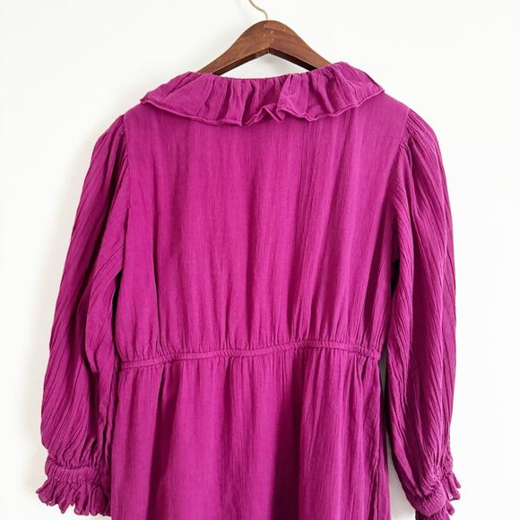 FREE PEOPLE Morning Light Mini Dress Magenta XS - Picture 7 of 10